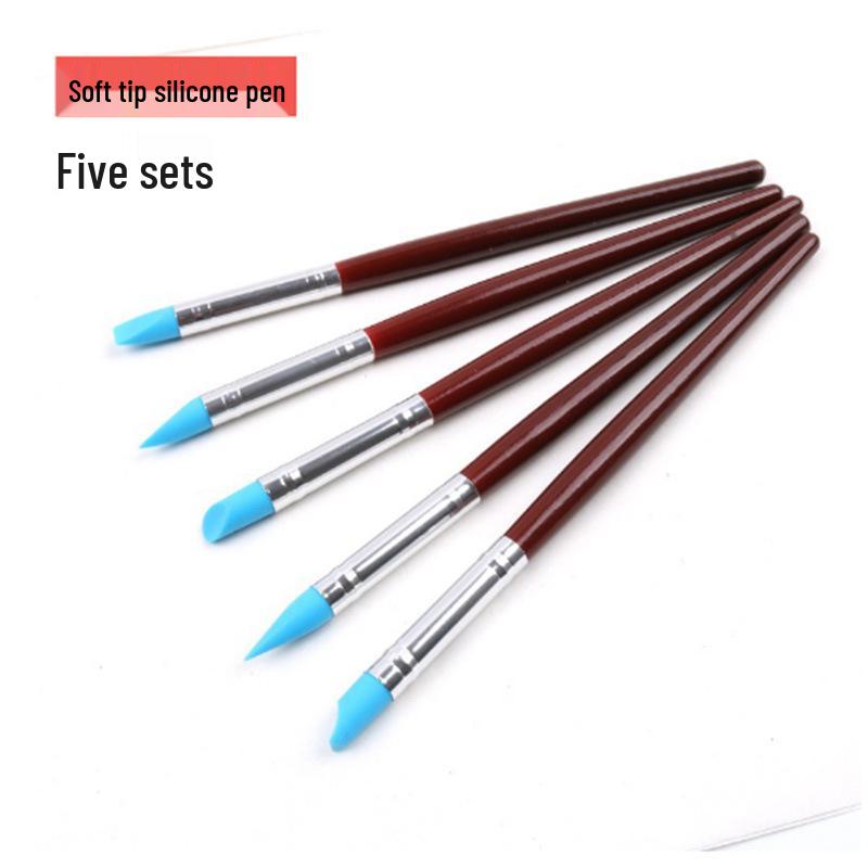 5-Piece Silicone Clay Sculpting & Modeling Pen Set for Soft Clay and Nail Art