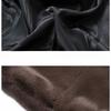 Autumn Winter Women's Long Hooded Fake Mink Fur Jacket Mom Style Integrated Leather and Fur Outerwear Plush Coat