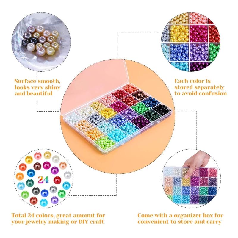 1680Pieces 6MM Bracelets Beads Making Set Beads Assortments Kit   Spacer Beads for Adult DIY Bracelet Earring Necklace