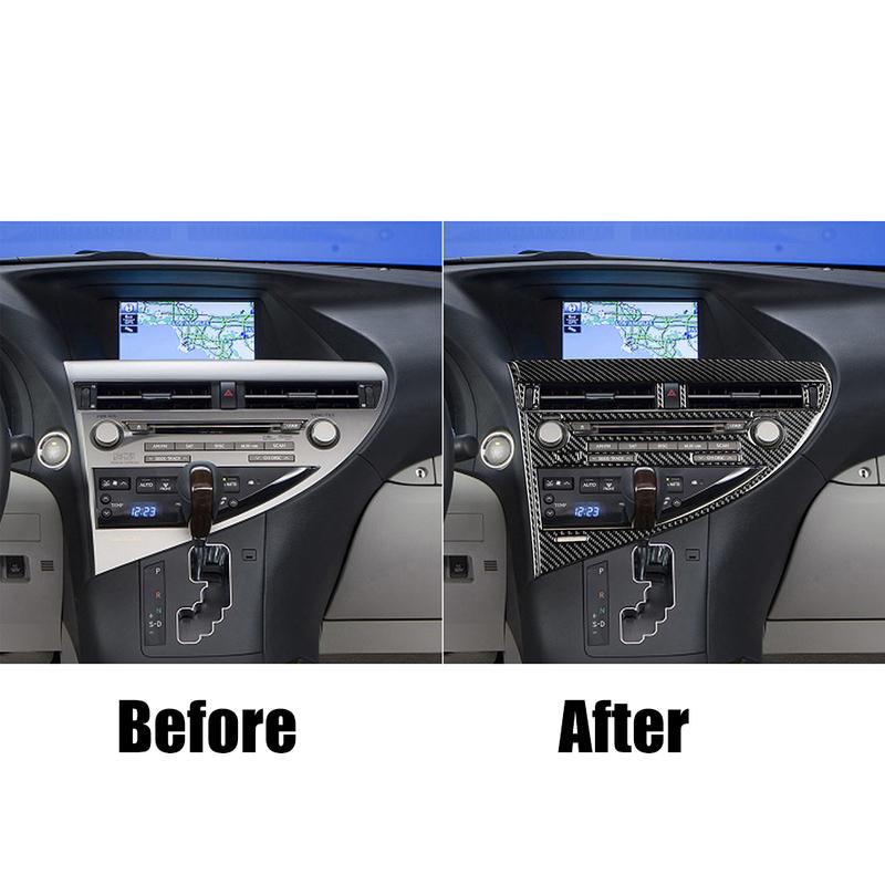 1 Set Carbonfaser-Stil Aufkleber Innen CD-Panel Rahmen Verkleidung Abdeckung Innendekale Für Lexus RX350 RX450h 2010 2011 2012