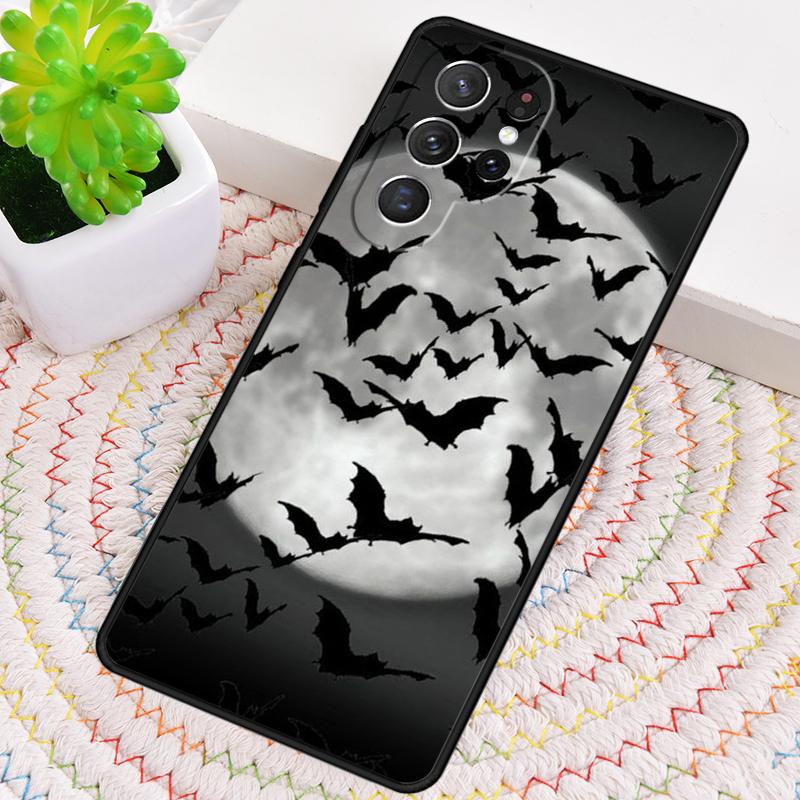 Vampire Bats Full Moon Halloween Soft Phone Case For Samsung Galaxy Note 10 Pro S26 S25 S24 S23 S22 Ultra Plus S21 FE S20 Cover