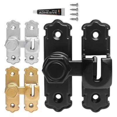 Screen Door Latch No-Drilling Privacy Safety Door Lock Latches Metal Safety Inside Locking Hardware For Bedroom Balcony Kitchen