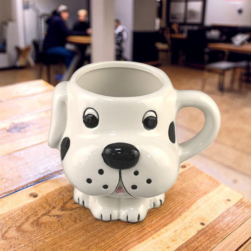 Wjg Pretty B 3D Three-Dimensional Dalmatian Dog Ceramic Cup Internet Celebrity Mug, Souvenir Practical Water Cup