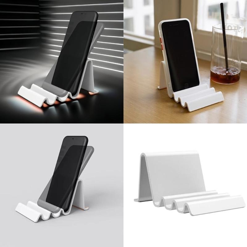 Ergonomic Multiple Angle Waving Shaped Desktop Stand for Mobile Phones E Books Portable ABS Construction Nonslip Base