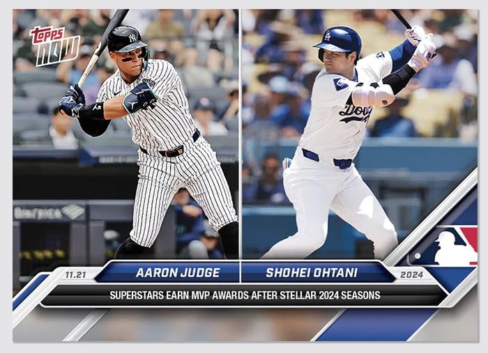 Topps now Shohei Ohtani and Aaron Judge MVP commemorative card OS-JO