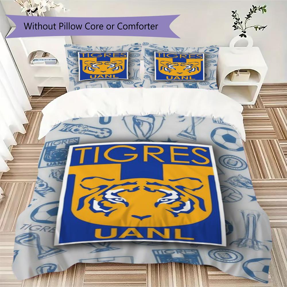 Tigres UANL Pattern Bedding uilt Set uilt Cover Pillowcase Home Decoration Birthday Gift (1 * duvet cover + 2 * pillowcase without core)219