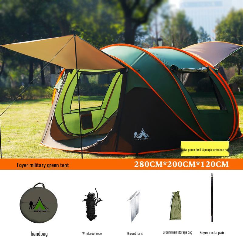 Automatic Pop-Up Tent for 3-4 People - Portable, Foldable, Ideal for Beach or Camping