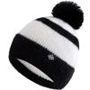 New Style Snow Label Beanie Hat Color Blocked Style Plush Fur Lined Pompoms Warm Winter Hat Fashion Y2k Beanie For Woman Girl
