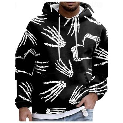Bluza z kapturem na Halloween męska damska swobodna codzienna moda nowa drukowana w 3D zabawna czaszka duch wzór para ten sam styl karnawałowe topy