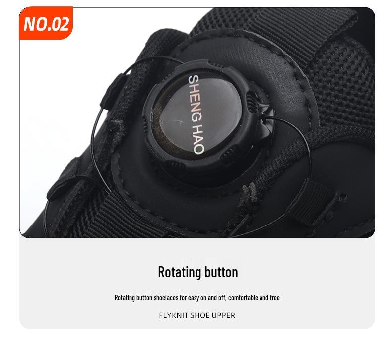 Steel Toe Breathable Fly-Knit Safety Shoes: Lightweight, Anti-Smash & Anti-Puncture with Convenient Rotary Fastening