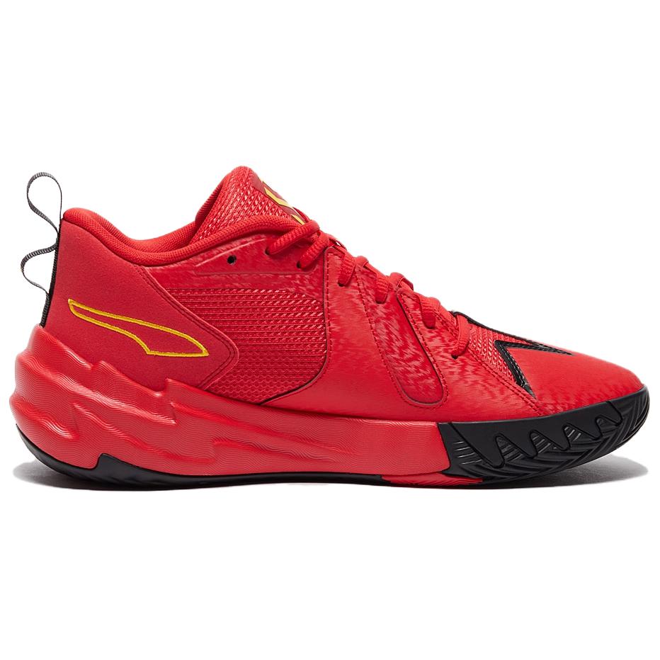 Puma Men's Scoot Zeros Retro Portland Low-Top Basketball Sneaker For All Time Red Yellow Sizzle 311070-01