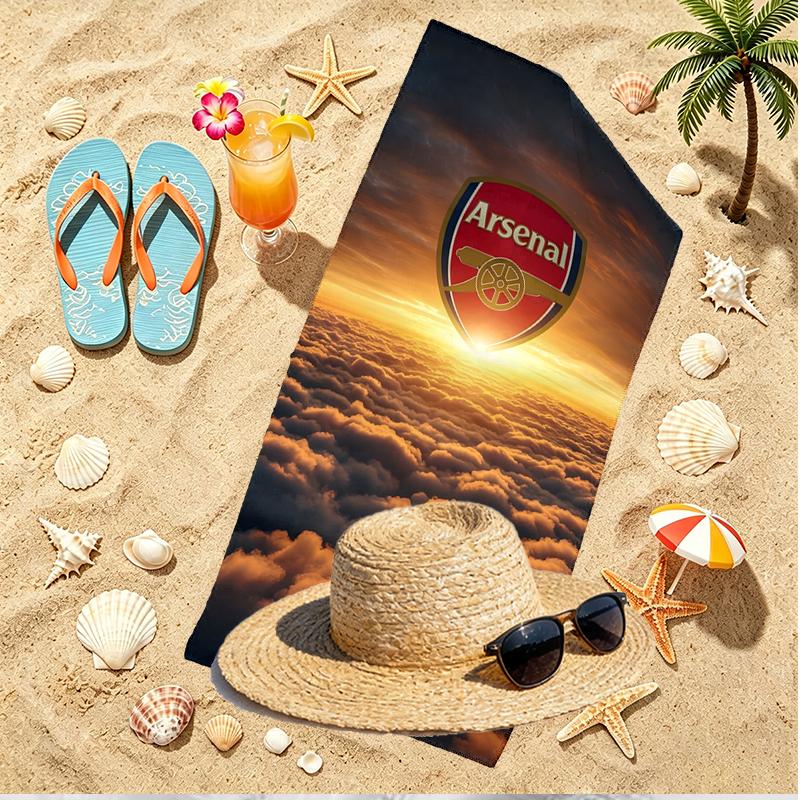 Football Team Print Beach Towel, Versatile Lightweight Absorbent Beach Towel for Pool Surf Yoga Bathroom, Perfect Birthday Holiday Gift