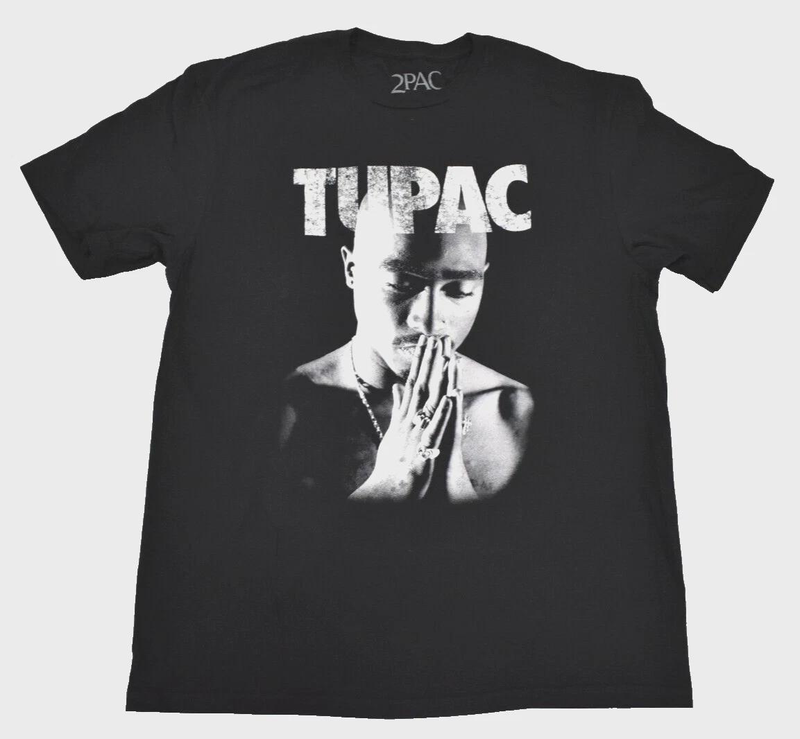 

Tupac Mens Tupac Shakur Classic Praying Graphic Black Shirt New L, XL, 2XL XL