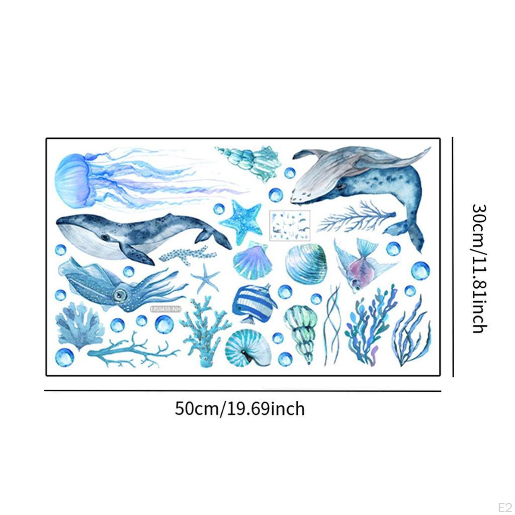 Animals Wall Sticker,Undersea Marine Sticker,Background,under The Sea Decal for