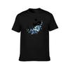 Cerulean Floral Arabic Letter TShirt Everyday Wear Basic Short Sleeve Top