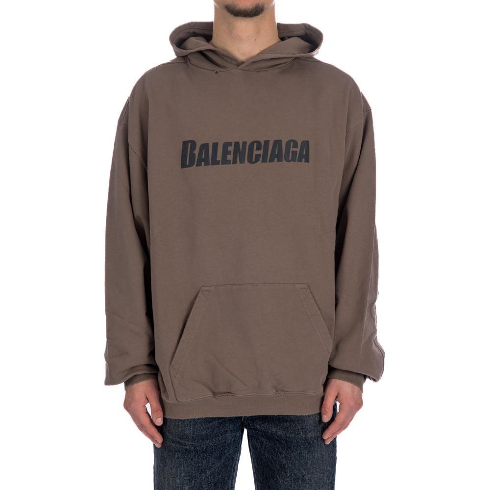 Balenciaga Boxy Logo Hoodie 'Taupe Black' Men's 729361TNVL27761