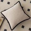 Retro Cushion Cover Black Border Waist Pillow Cover French Medieval Style Pillowcase  Hotel