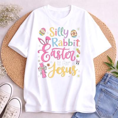 Lustiges Kaninchen Oster T-Shirt Vintage Grafik T-Shirt Damen Lässiges Kurzarm Top Günstige Kleidung Kostenloser Versand