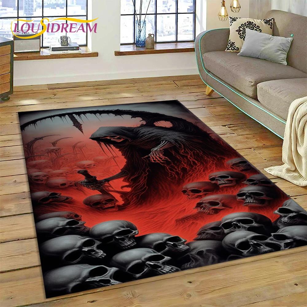 2025 New Gothic Horror Character Skull Ghost Spirit Carpet Rug for Bedroom Living Room Home Sofa Decoration,kids Decor Floor Mat