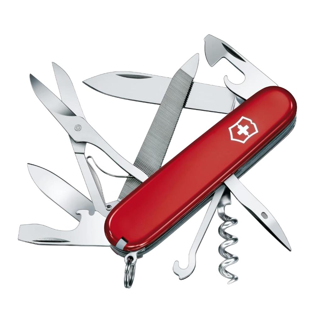 VICTORINOX Mountaineer Swiss Army Knife knife for mountaineering and with metal and metal Features 18 - Multi-functional camping, scissors, saw, file.