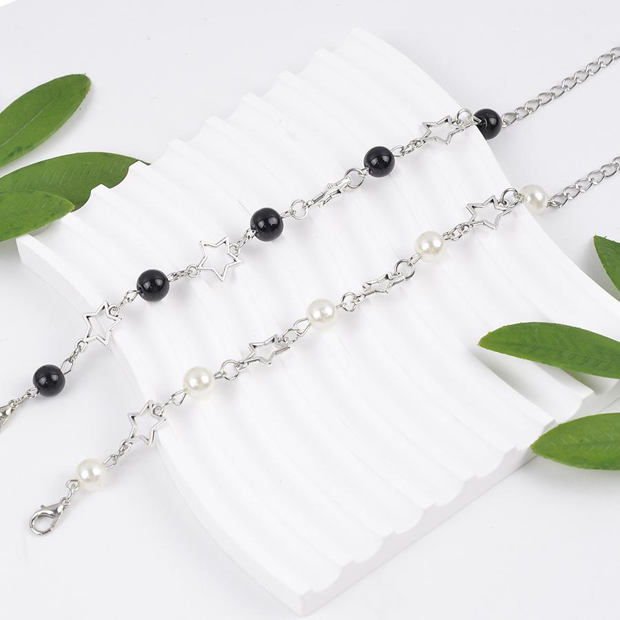 2 Pcs Bohemian Style Faux Pearl and Star Chain Bracelets