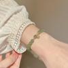 Original natural Hetian jade bracelet with fortune charm, jadeite women's bracelet, light luxury niche gift for mothers