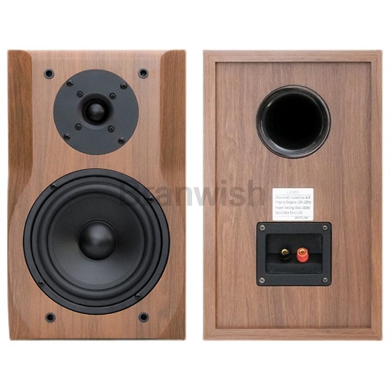 6.5 Inch Subwoofer Speaker Passive Bookshelf HiFi Speaker Two-Way Surround Sound Desktop Speaker Sound Box Power Speaker 200W