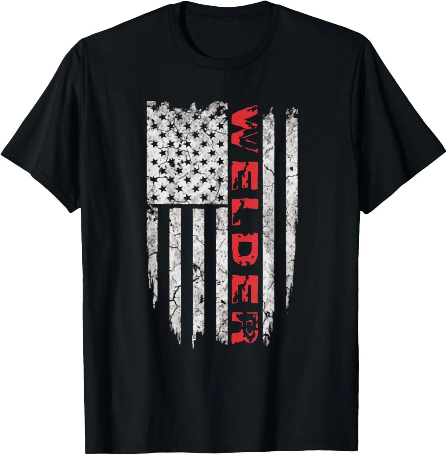 American Welder T-Shirt Proud USA Tee Shirts Gift Unisex T-Shirt L