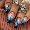 Starry Sky Dream Collection: 24 Medium-Short Square False Nails