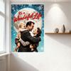 It’s a Wonderful Life Movie Metal Tin Sign Vintage Family Scene with Moon Snowflake Background Wall Decor for Home Bar Cafe Man