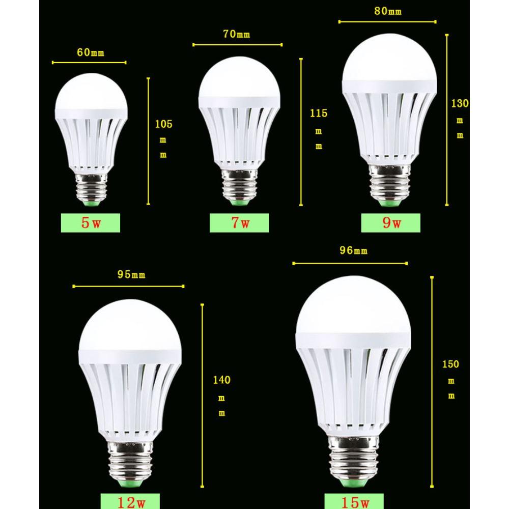 E27 5W 7W 12W 15W Smart Emergency Light LED Bulb 220V Rechargeable For Home Corridor Garage Emergency Lamps LED Lights New