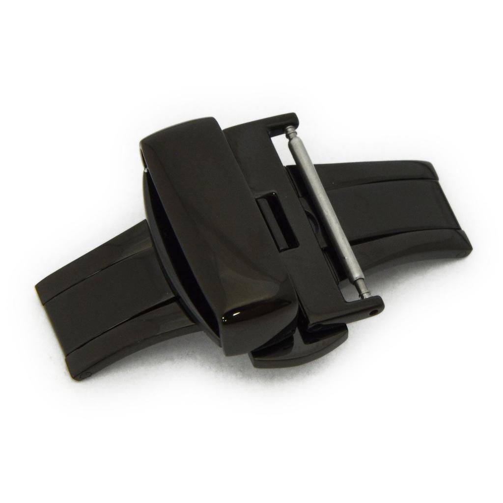 [CASSIS] Cassis Horlogeband D-Gesp PBF D-GESP Spiegelafwerking 20mm Zwart met Vervangingsgereedschap CABKM020