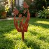 Garten-Dekoration aus Schmiedeeisen, Schmetterling und Blume, für den Außenbereich