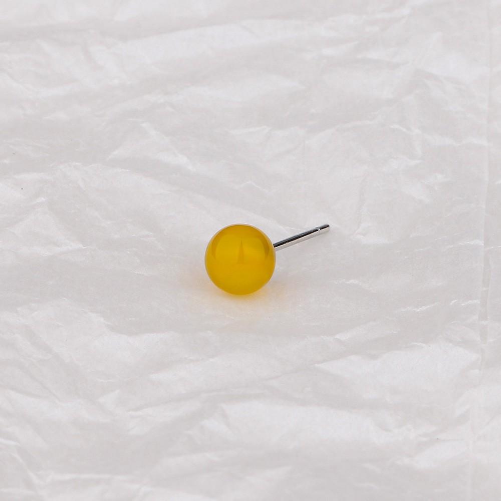 Hetian Jade Stud Earrings Women'S Retro National White Jade Round Bead Earrings, Small Ethnic Style Nanhong Agate Earrings Are Free To Pick.