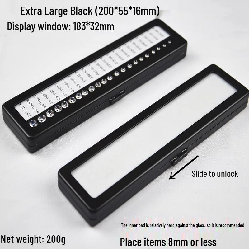 Stainless Steel Transparent Gemstone Display Box for Loose Diamonds and Colored Stones