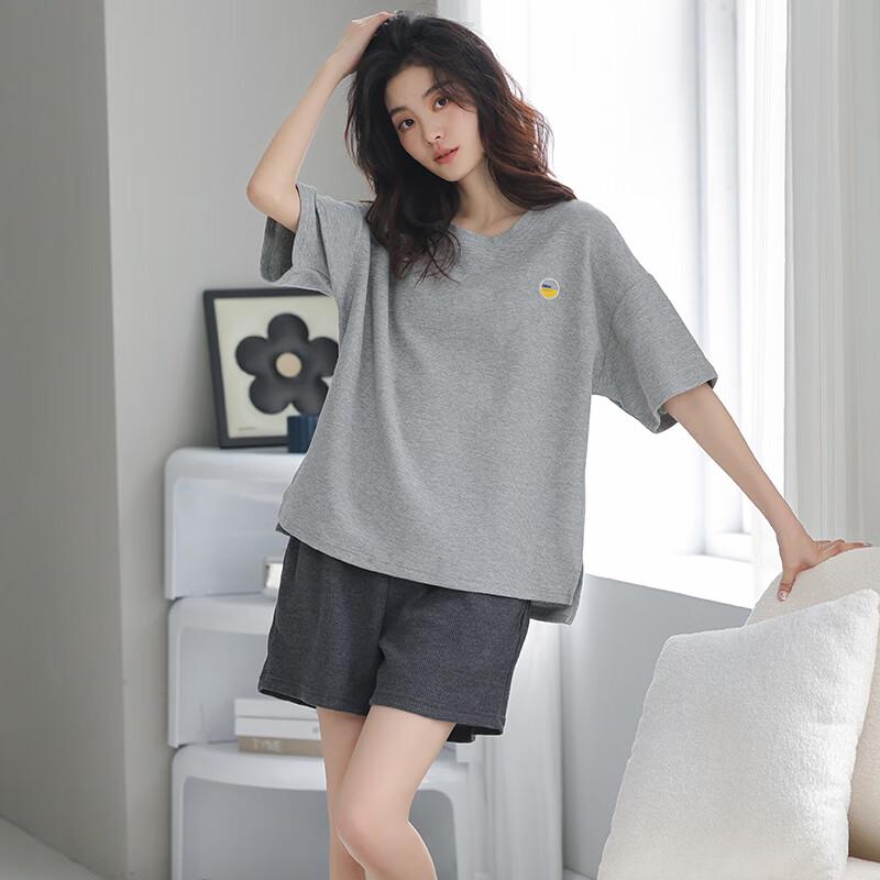 Qiansiniao Women's Waffle Cotton Loungewear Set