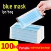 Breathable Blue Disposable Adult Anti-Smog Mask with Thick Three-Layer Meltblown Fabric