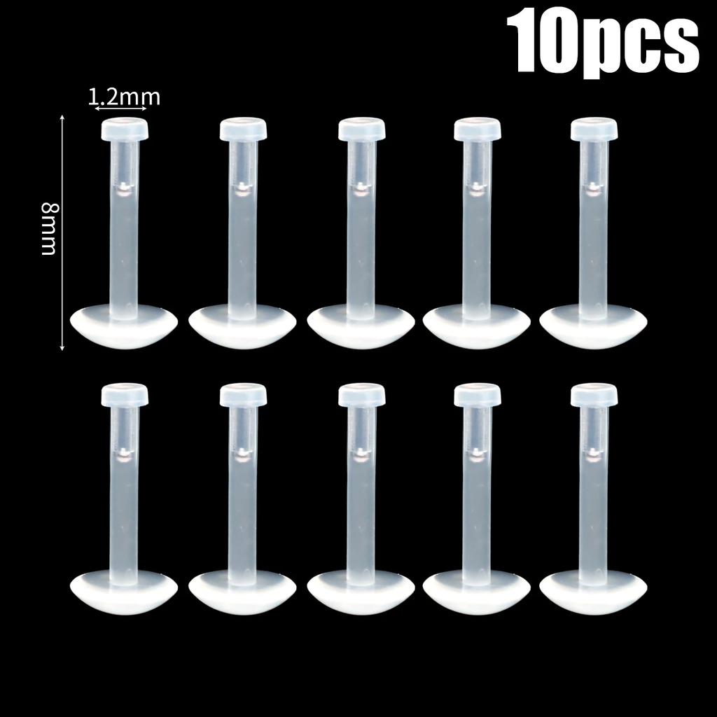 10-50PCS Clear Piercing  Lip Ear Nose Tongue Ring Ashion Transparent Acrylic Tongue Ring Barbell Eyebrow Belly Body Jewelry