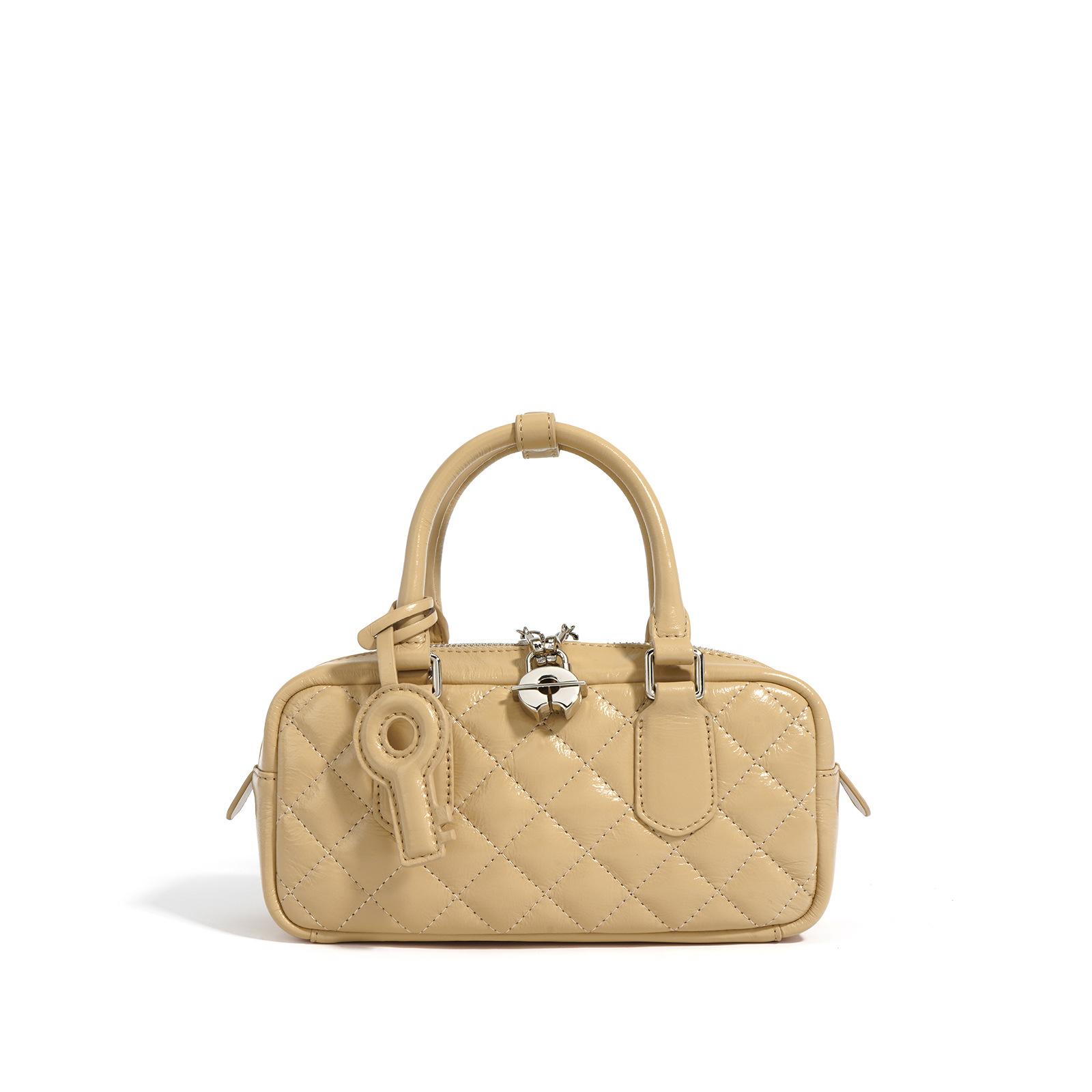 

Сумка-подушка Boston женская сумка через плечо Diamond Head Layer Leather Bowling Handbag Кожаная женская сумка