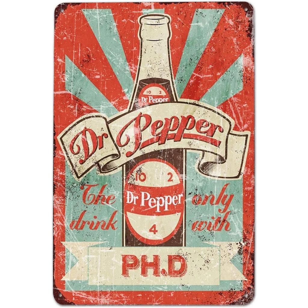 Dr. Pepper Cola Metal Signs Wall Art Posters Plaque Vintage Iron Painting Decoration for Man Cave Home Cafe Garage Club Bars