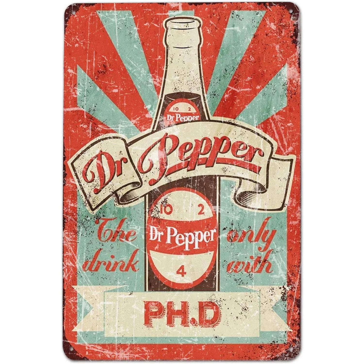 

доктор. Металеві таблички Pepper Cola Настінне мистецтво Постери Табличка Вінтажна Залізна картина Декор для чоловічої кімнати Домашнього кафе Гаража Клубу Барів 20x30cm（7.8x11.8inch）