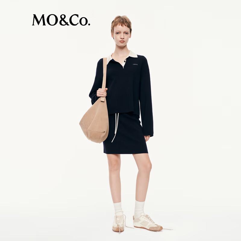 

MO&Co. Polo Collar H-Line Knit Short Dress M