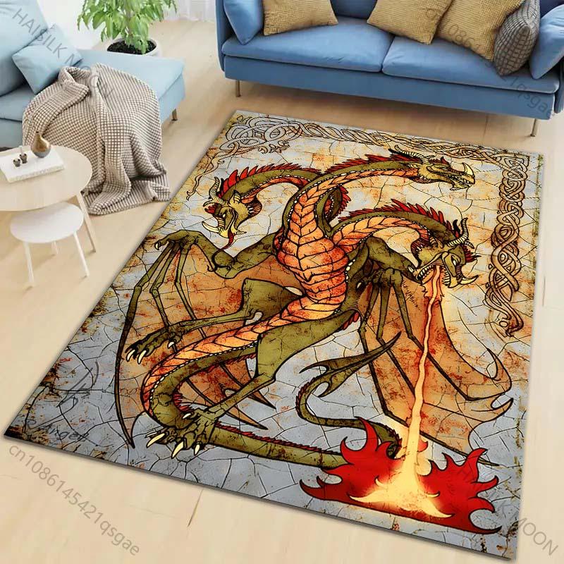 Multiple Sizes Dragon Printed Carpet for Living Room Bedroom Sofa Home Decoration Non-slip Floor Mat Modern Carpet Large Size