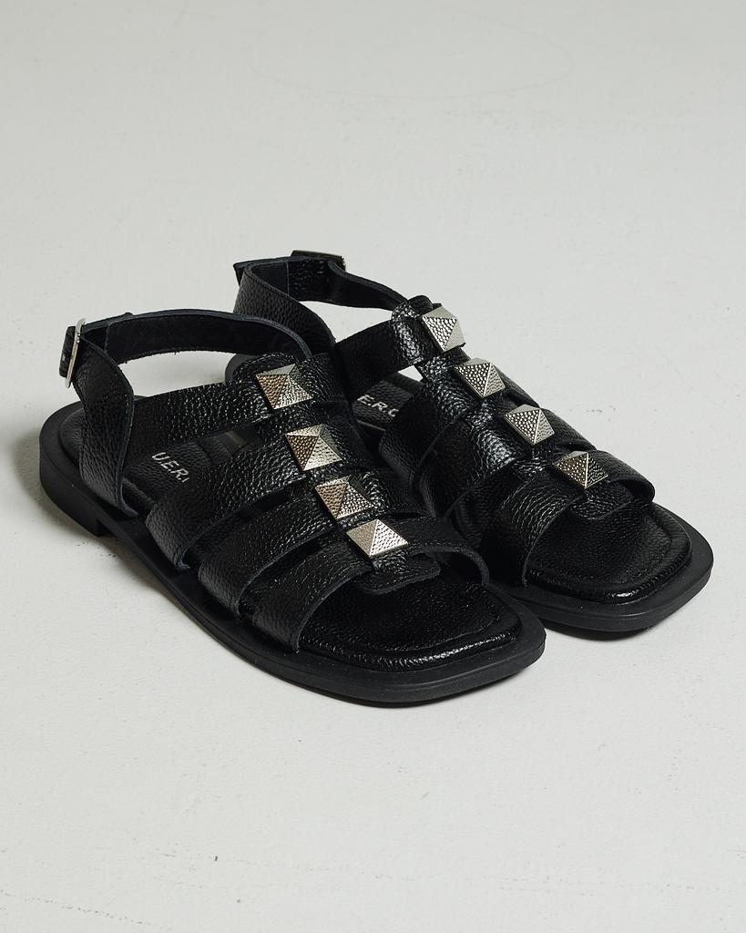 Flat Sandals Guero 652602 36 Black Leather