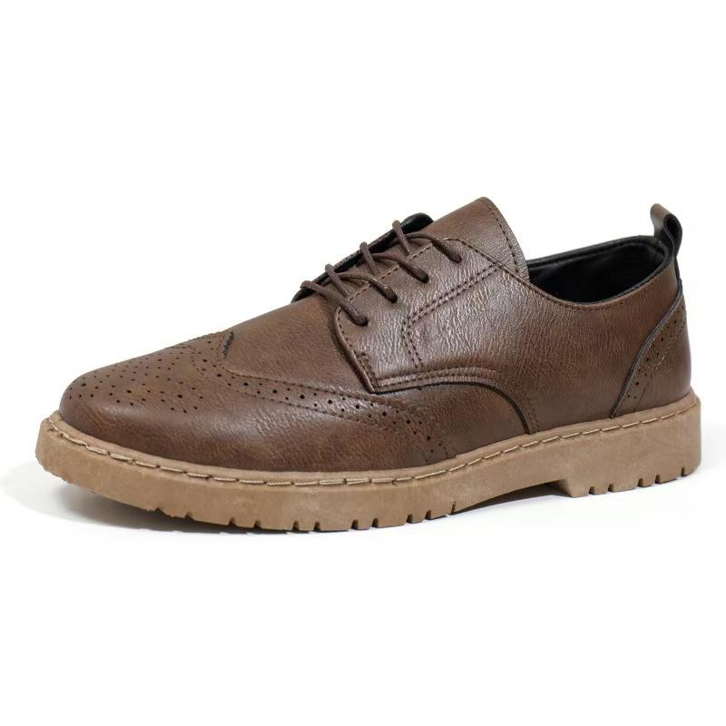 2024 Autumn New Men's Casual Leather Shoes Fashion Breathable Business Dress Shoes Low Cut Anti Slip Casual Work Shoes