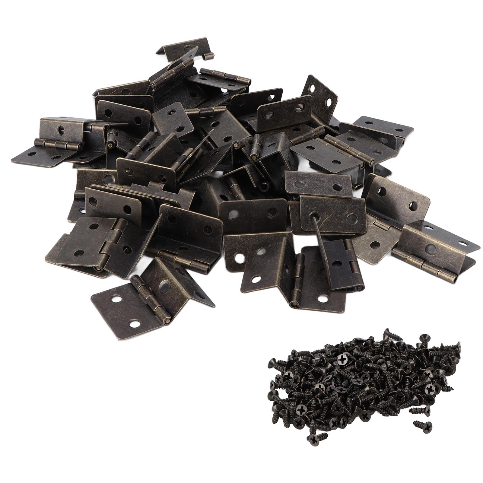 

50pcs Hinges Appearance Electroplating Iron Material Wooden Boxes Repairing Accessories with Screws
