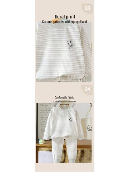 Autumn/Winter Kids' Cotton Long Underwear Set - Cute and Cozy Homewear