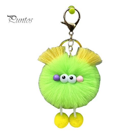 Ball Keychain with Metal Clasp Cartoon Plush Keychain, Fluffy Pompom Clasp, Soft Key Ring Backpacks Handbags Keys Decorative Pendant for Men