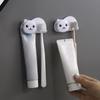 Plastic Cat Shaped Toothbrush Holder Non Perforated 2 In 1 Toothbrush Toothpaste Rack Wall Mounted Facial Cleanser Storage Clip