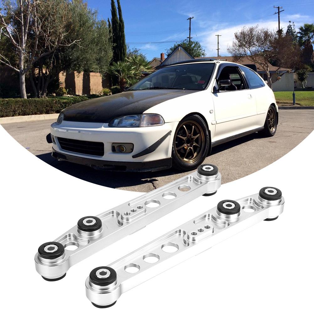 Rear Lower Control Arms Subframe Brace Kit for Honda Civic 92-95 (Silver)